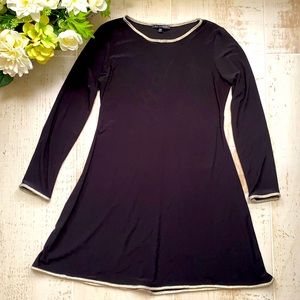 NIK AND NASH Gold/Silver Metallic Lined Fit and Flare Dress